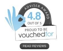 vouchedfor 4.8 out of 5 badge