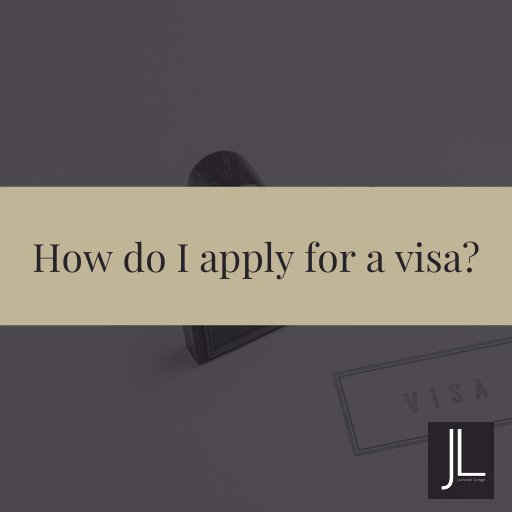"How do I apply for a visa" with a visa stamp.